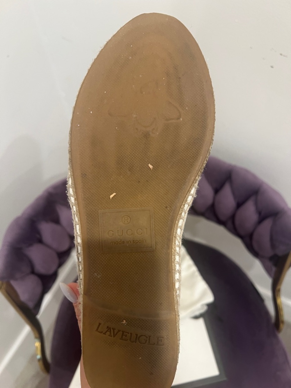 Gucci White Quilted Leather Espadrilles with Gold Double G - Picture 3 of 5
